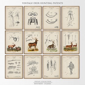Vintage Deer Hunting Patents Set of 12, Deer Hunting Print, Deer Hunter Gifts, Hunting Lodge Decor, Hunting Gifts for Men, Hunting Gear PS58 - Etsy