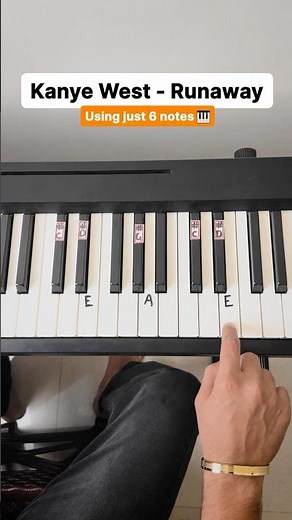 Runaway - Simple Piano Tutorial #piano #kanyewest #shorts