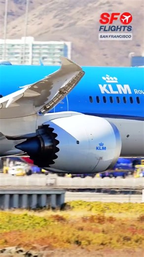 💨 KLM Royal Dutch Airlines Boeing 787-10 powers down the runway at SFO, bound for Amsterdam. 💡 The Dreamliner’s engines deliver smooth acceleration and a flawless climb into the Bay skies. ✈️ Follow SF Flights for more long-haul departures and 787 Dreamliner action. #aviationlovers #planespotting #aviationgeek #klm #boeing787 #dreamliner #longhaulflight #takeoffpower #widebodyjet #sfflights #fblifestyle | SF.Flights