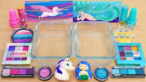 47K views · 868 reactions | Unicorn vs Mermaid - Mixing Makeup and Eyeshadow into Slime ASMR - Satisfying Video #asmr | Lena Slime and Makeup ASMR | Facebook