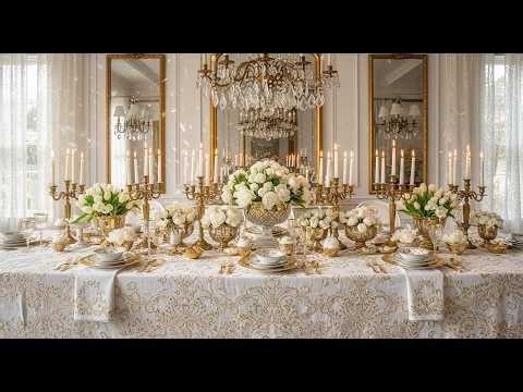 🕊️ Elegant Easter Morning Decor: A Symphony of White & Gold | Vintage Cottage Style Tour ✨