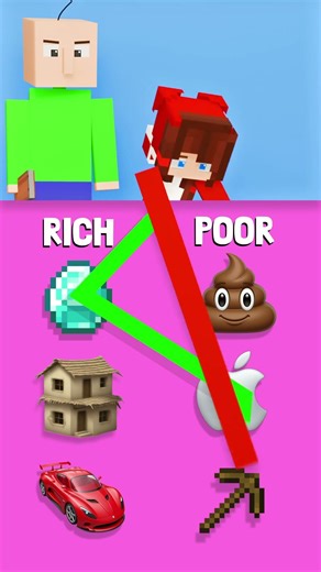 JJ Draw Rich or Poor with Baldi 🤑💩 - MAIZEN Minecraft Animation #shorts #maizen