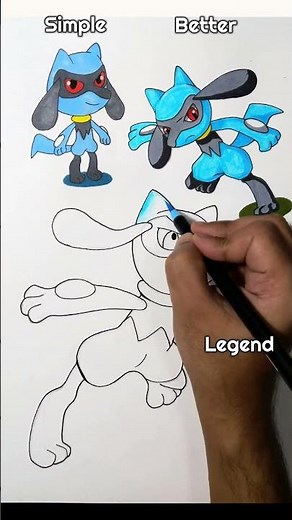 Drawing Riolu in Different Levels #sketch #pokemon #lucario