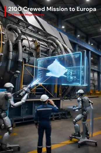 Ion Thruster Mega-factory - 2100 Crewed Mission to Europa #europa #moon #jupiter #solarsystem