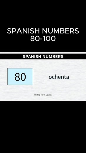 Learn Spanish Numbers 80 to 100 Easily