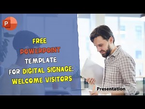 Free PowerPoint template for digital signage: Welcome visitors