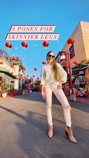 #posingtips - 4 poses for skinnier legs! #posingideas #posingforwomen #losangelesphotographer #contentcreator #photoposing #photoposechallenge #fyp