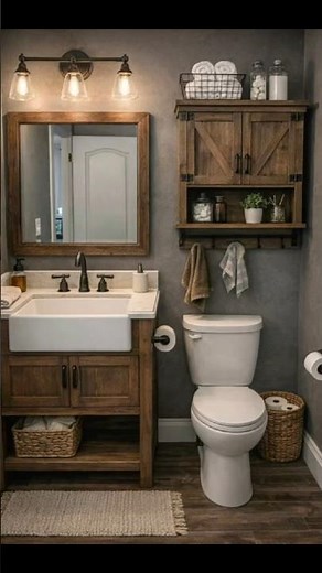 10 Rustic Cottage Bathroom Decorating Ideas 🌿 #shorts #bathroomdecor #home #interiordesign #cozy