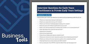 Interview Questions for Early Years Practitioners in Private Early Years Settings
