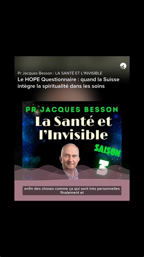 Le Pr Jacques Besson est une voix rare. Psychiatre, chercheur, professeur honoraire… et pionnier de l’intégration du spirituel dans les soins psychiatriques. Dans cet épisode, il nous raconte son chemin singulier, au croisement de la neuroscience, de la méditation et des traditions spirituelles. Depuis plus de trois décennies, il développe une approche novatrice qui relie les trois dimensions de la médecine : biologique, psychique… et spirituelle. Il nous explique : Pourquoi la spiritualité rest