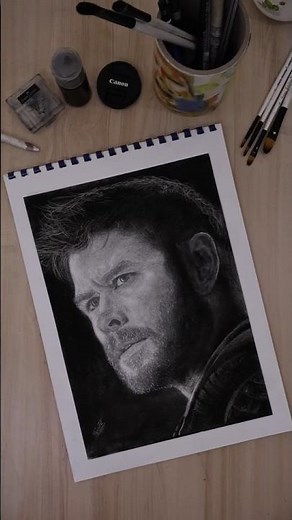 Chris Hemsworth Hyper Realistic Portrait Drawing | Step by Step Pencil Tutorial ✍️🔥