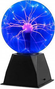 Gresus 6 Inch Plug-in Plasma Ball Lamp - Touch & Sound Sensitive Interactive Plasma Lamp Nebula Sphere Globe, Science Educational Gift for Decorations/Parties/Bedroom (Blue)