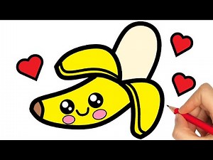 HOW TO DRAW A CUTE BANANA KAWAII - DRAWING FRUITS