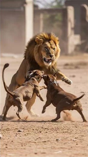 Can 2 Pitbulls Defeat a Lion Inside Your House? 🐶🏠🦁