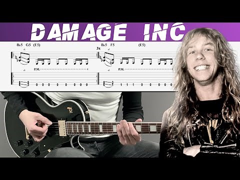 METALLICA - DAMAGE INC. (Guitar cover with TAB | Lesson)