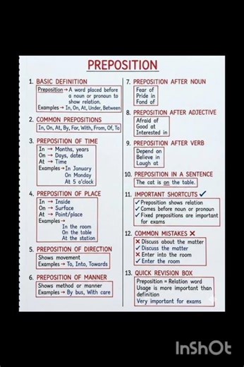 preposition full explain # grammar
