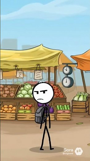 “Stickman’s Hilarious Marketplace Adventure (Animated Short)” |Ep-8 | #stickman |#animation |#ai