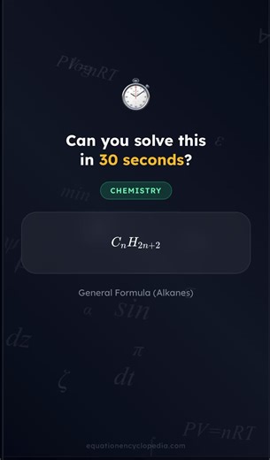 Can you solve this in 30 seconds? A short worked example to help you solve General Formula (Alkanes) step by step. #study #studytips #memorytrick #revision #chemistry