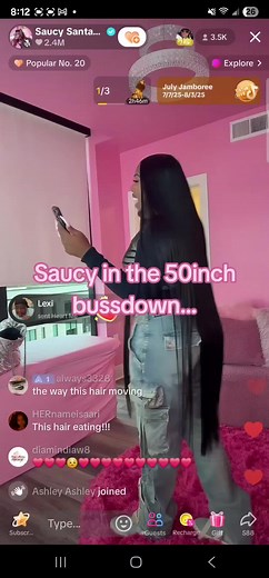 Saucy Santana's 50-Inch Bussdown Hairstyle