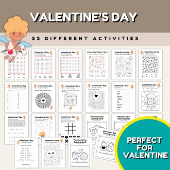 Valentine’s Day Fun Pack – Games, Puzzles, Coloring & Learning Activities