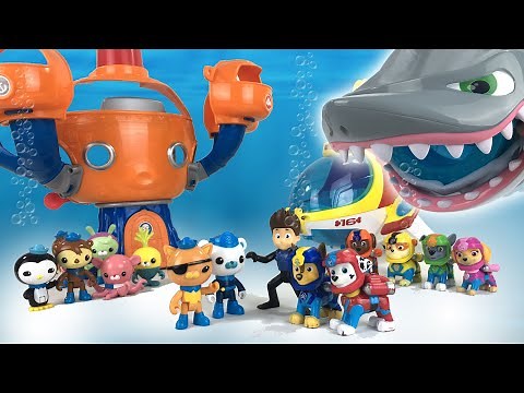 Paw Patrol Sea Patrol Saves the Octonauts from a Giant Meg Shark || Keith's Toy Box