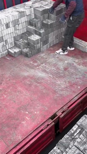 Concrete Bricks Loading into Truck