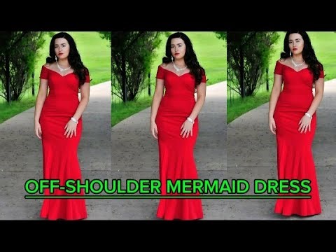 how to sew stunning off shoulder mermaid dress without train