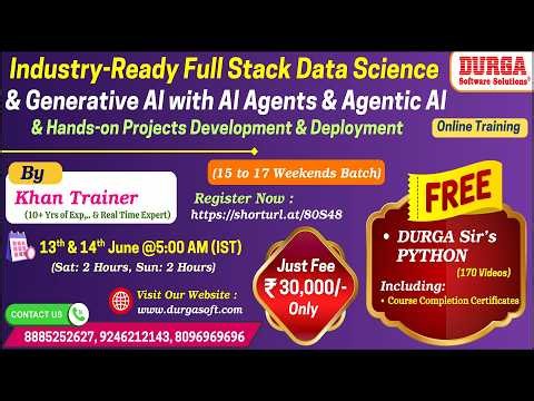 Full Stack Data Science & Generative AI with AI Agents, Agentic AI Online Training @ DURGASOFT