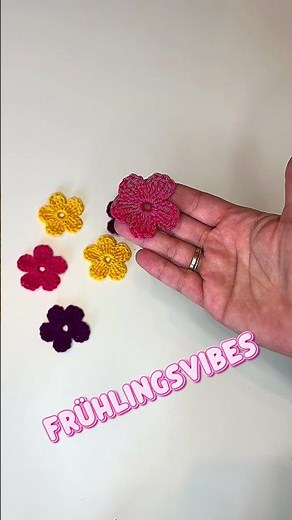 Einfache Häkelblume in weniger als 10 Minuten 🌸 #crochet #häkeln #häkelanleitung