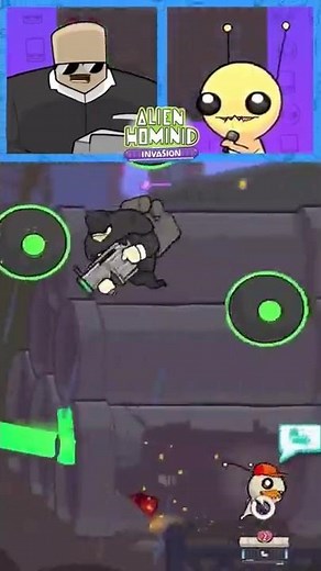 Alien Hominid Invasion checkpoint levels brought to you by wall chompers + keybots! #shorts #gamedev