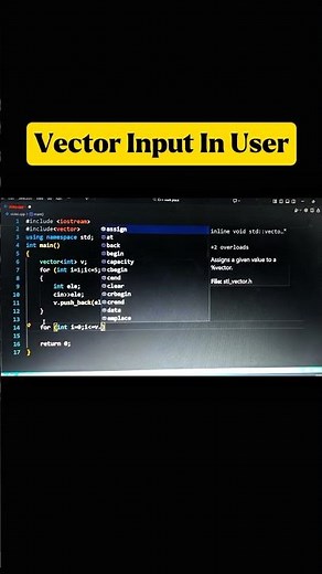 Vectors in C++ || user input || include vector header file