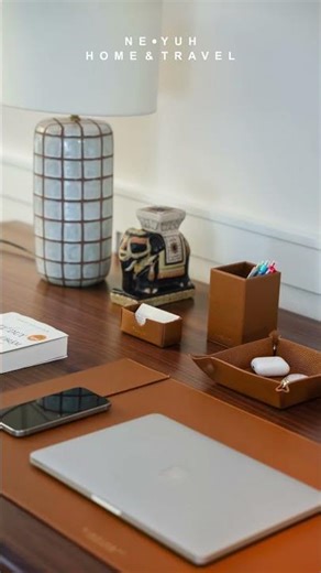 The Desk Setup That Changed How I Work From Home #DeskSetup #LeatherDesk #homeofficelife