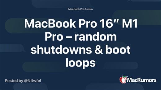 MacBook Pro 16” M1 Pro – random shutdowns & boot loops
