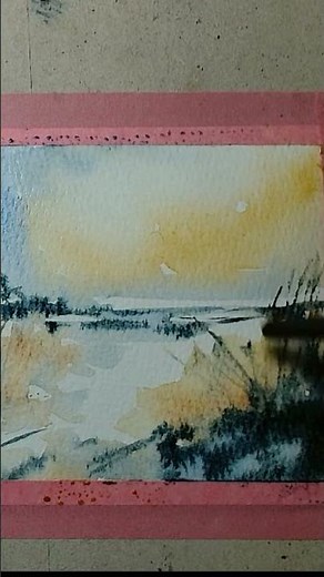 Loose watercolor landscape! By Hedwig.