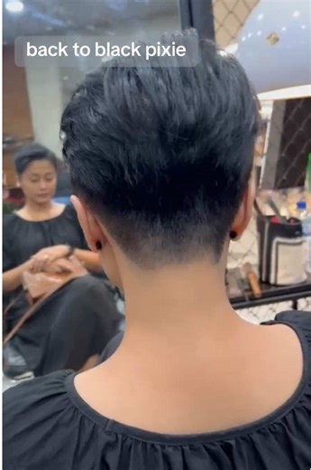 Back to Black Pixie Cut at Haircode Salon