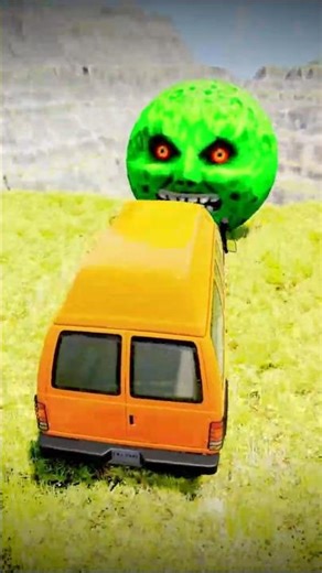 Moon vs Giant Lava Pit 😱 BeamNG drive #9 #beamng​ #beamngdrive​ #automobile​ #viral​#short​ #shorts​