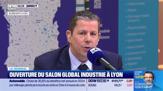 Salon Global Industrie à Lyon: "Ce qui est important aujourd'hui, c'est que les industriels se sentent protégés", estime Sébastien Gillet (directeur général de GL events Exhibitions Industrie)