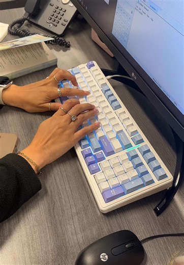 Obsessed with this keyboard 😍#work #keyboard #foryou