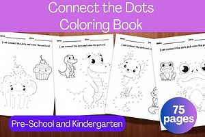 Connect the Dots Coloring Book: 75 Fun Animal & Object Activities (PDF Download) - Etsy