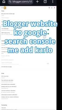 blogger website ko google search console mein kaise add kare / how to add blogger website in google