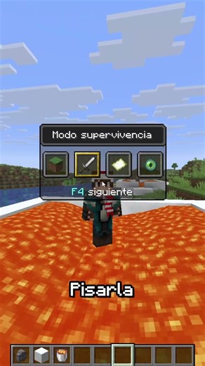 Trick to walk on lava in Minecraft