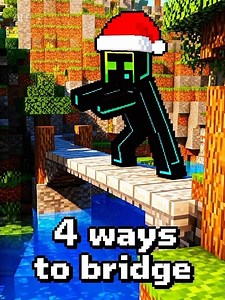 4 ways to bridge on Minecraft bedrock 😎 🌉 #minecraft #shorts