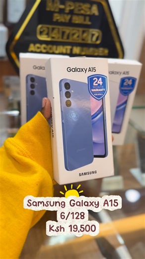 ecodial on Instagram: "Samsung Galaxy A15🔥🔥 Key Features *Display: 6.5” Super AMOLED, FHD+ (1080 × 2340), 90 Hz *OS / Platform: Android 14, One UI 6 *Chipset / CPU: MediaTek Helio G99, *Octa‑core (2×2.2 GHz + 6×2.0 GHz) *RAM / Storage: 6 GB RAM + 128 GB internal (microSD support) *Rear Camera: Triple – 50 MP (main) + 5 MP (ultrawide) + 2 MP (macro) *Front Camera: 13 MP *Battery: 5000 mAh, non‑removable; 25 W fast charging supported 📞0722403535 📍Iconic business plaza, 5th floor, suite K13 #ti