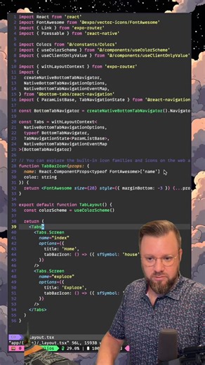If you're leading mobile teams, this is a trend to watch. Apple just raised the bar for mobile with Liquid Glass. We looked at how it fits into a React Native stack using Expo & Bottom Tabs. Smarter configs with clean results. More tips & trends on This Dot Media's channel! https://www.youtube.com/@ThisDotMedia | This Dot | Facebook