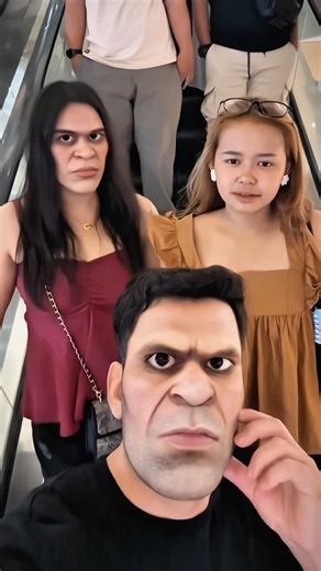 Funny face filter prank on escalator || part:14