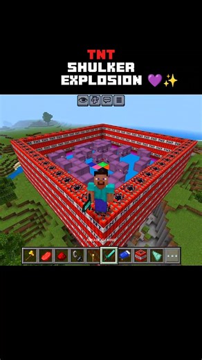 Minecraft Shulker TNT Explosion 💜✨ #minecraft #minecraftshorts #explosion #shulker #gaming #shorts