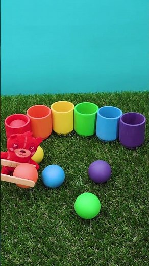 Paint The Town RAINBOW! 🌈 CoComelon Color Ball Challenge #kids #shorts