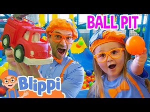 Blippi Makes a Friend at an Indoor Playground! | Ball Pit & Color Fun | Educational Videos for Kids