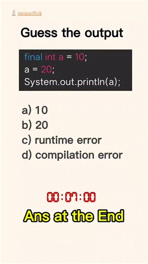 Comment Your Answer #java #javawithvk #coding #interview #explore | javawithvk