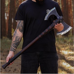 Double Blade Axe – Viking Style Forged Steel | Custom Engraved Ashwood Handle - Etsy Canada